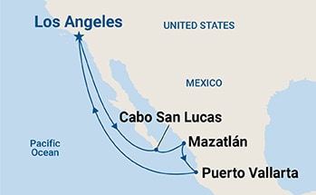 7-Day Mexican Riviera Itinerary Map